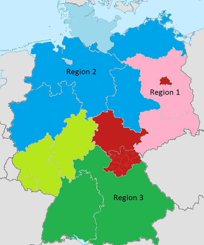 DXB-Regionen